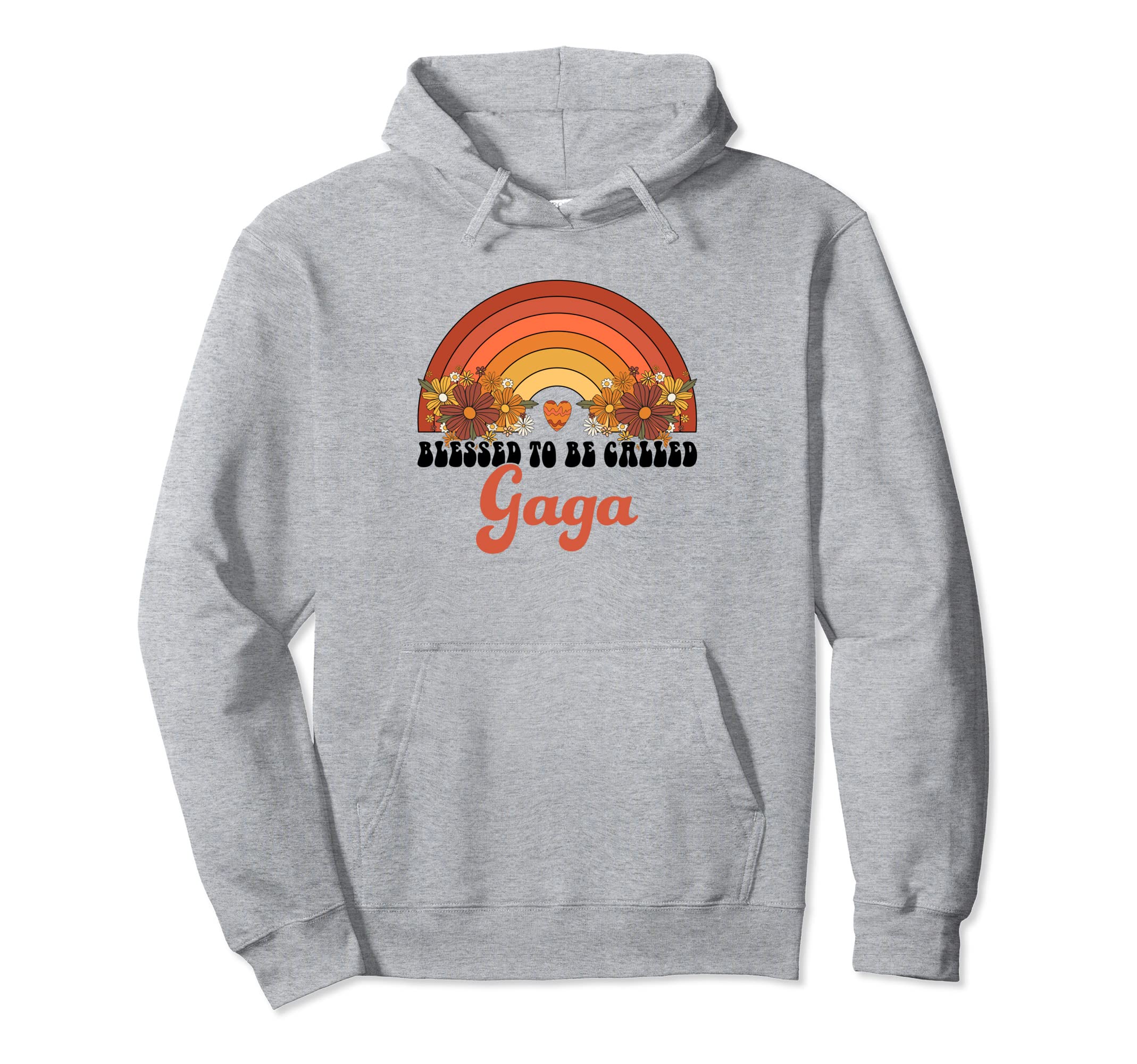 Blessed To Be Called Gaga Rainbow Groovy Hoodie - Unique Graphic Unisex - T-Shirt, Sweatshirt, Hoodie