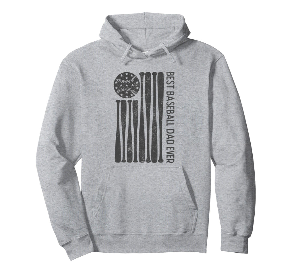 Best Baseball Dad Ever Us American Hoodie - Fun Novelty Design Men Women - T-Shirt, Sweatshirt, Hoodie