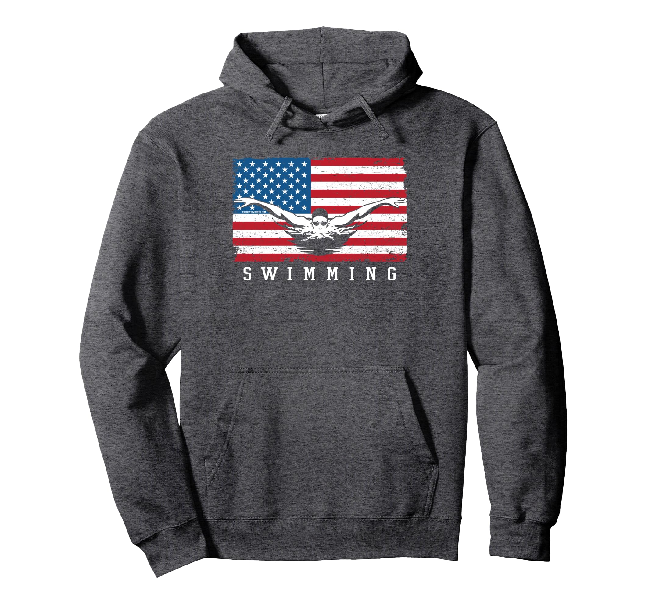 Usa Swimming Distressed Us Flag Hoodie - Custom Art Print Unisex - T-Shirt, Sweatshirt, Hoodie