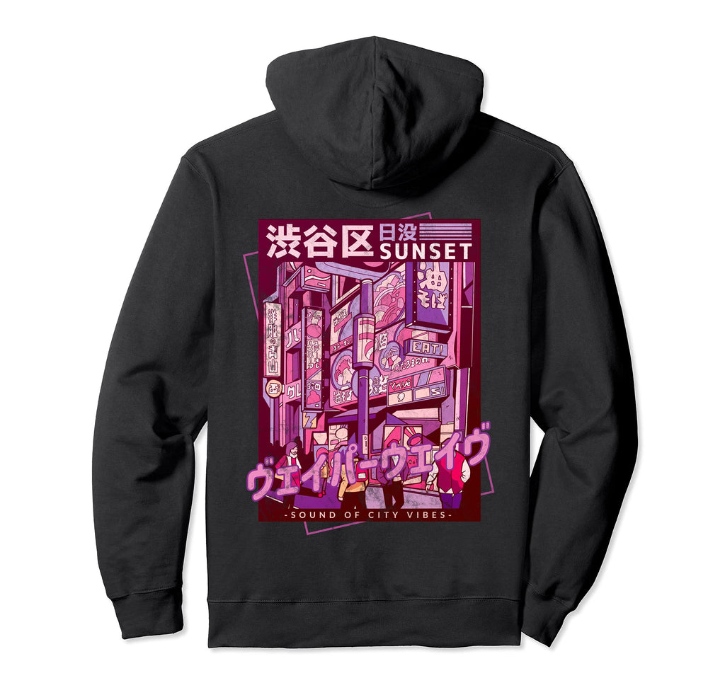 Shibuya Street Japanese Aesthetic Hoodie - Streetwear Style Men Women - T-Shirt, Sweatshirt, Hoodie