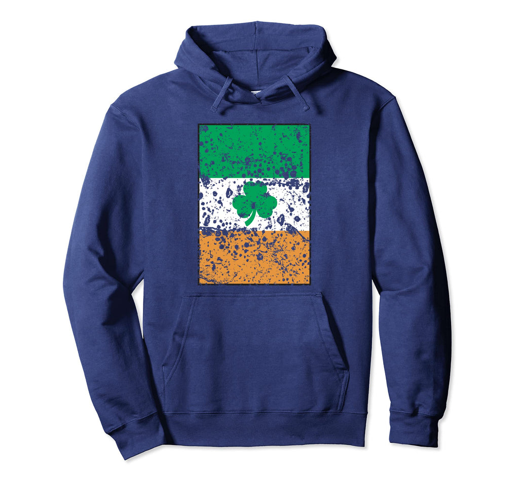 Distressed Shamrock Flag Ireland Hoodie - Trendy Graphic for Adults - T-Shirt, Sweatshirt, Hoodie