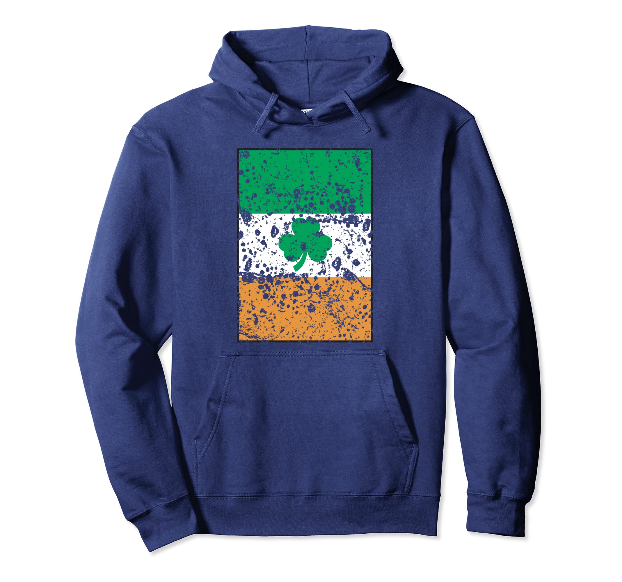 Distressed Shamrock Flag Ireland Hoodie - Trendy Graphic for Adults - T-Shirt, Sweatshirt, Hoodie