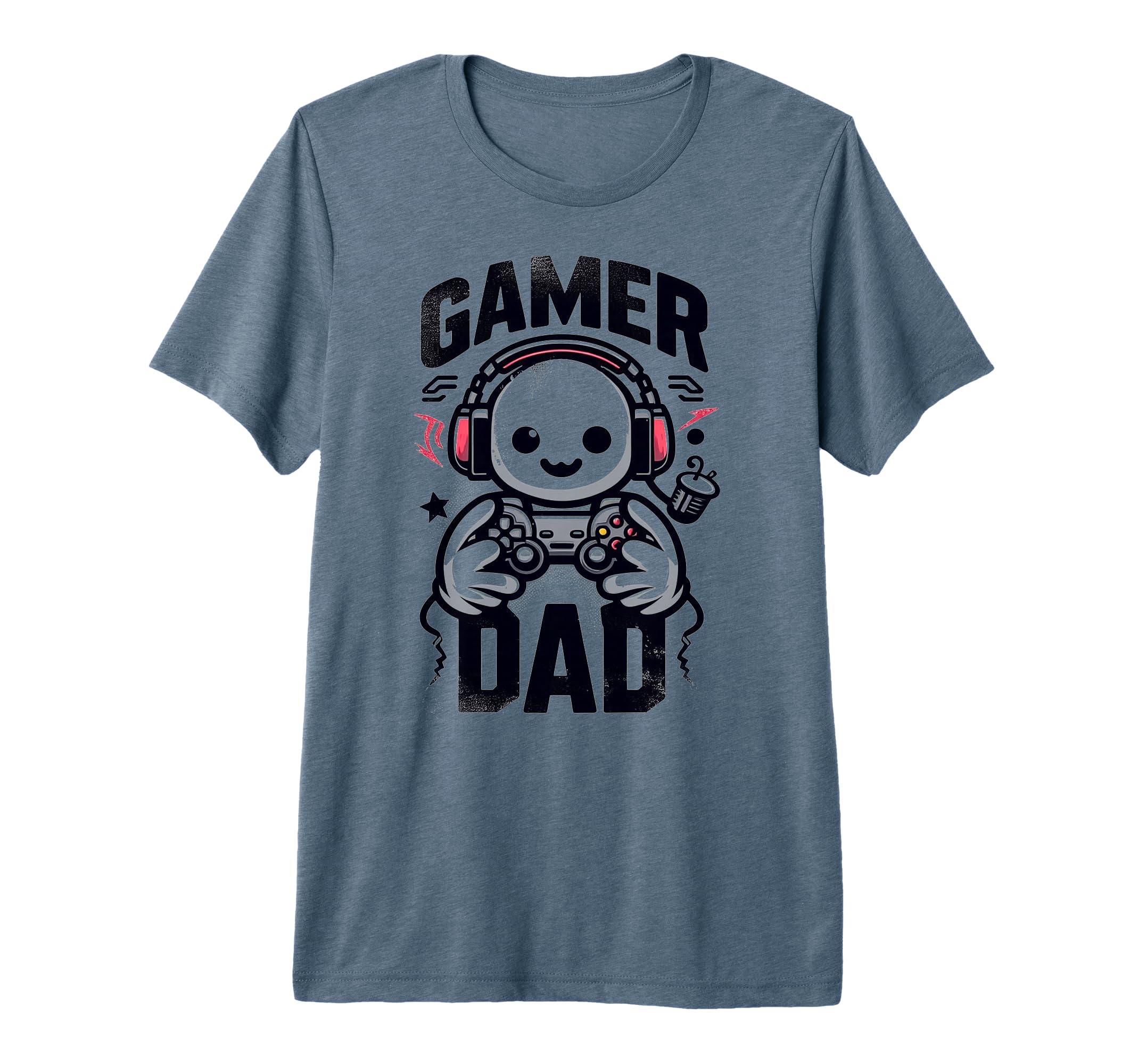 Gamer Dad Game Controller Gaming T-Shirt - Custom Art Print for Adults - T-Shirt, Sweatshirt, Hoodie