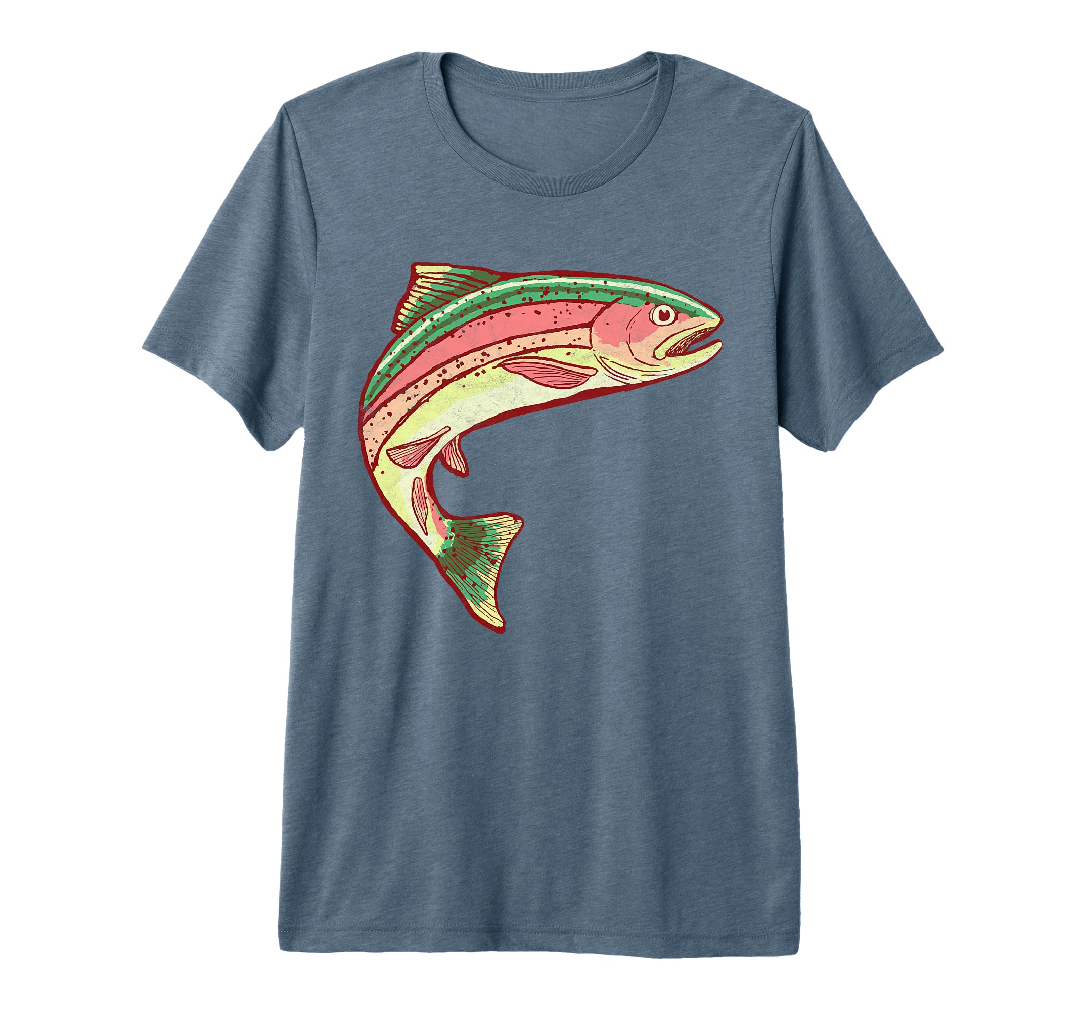 Rainbow Trout Fishing Fish Tri Blend T-Shirt - Streetwear Style for Adults - T-Shirt, Sweatshirt, Hoodie