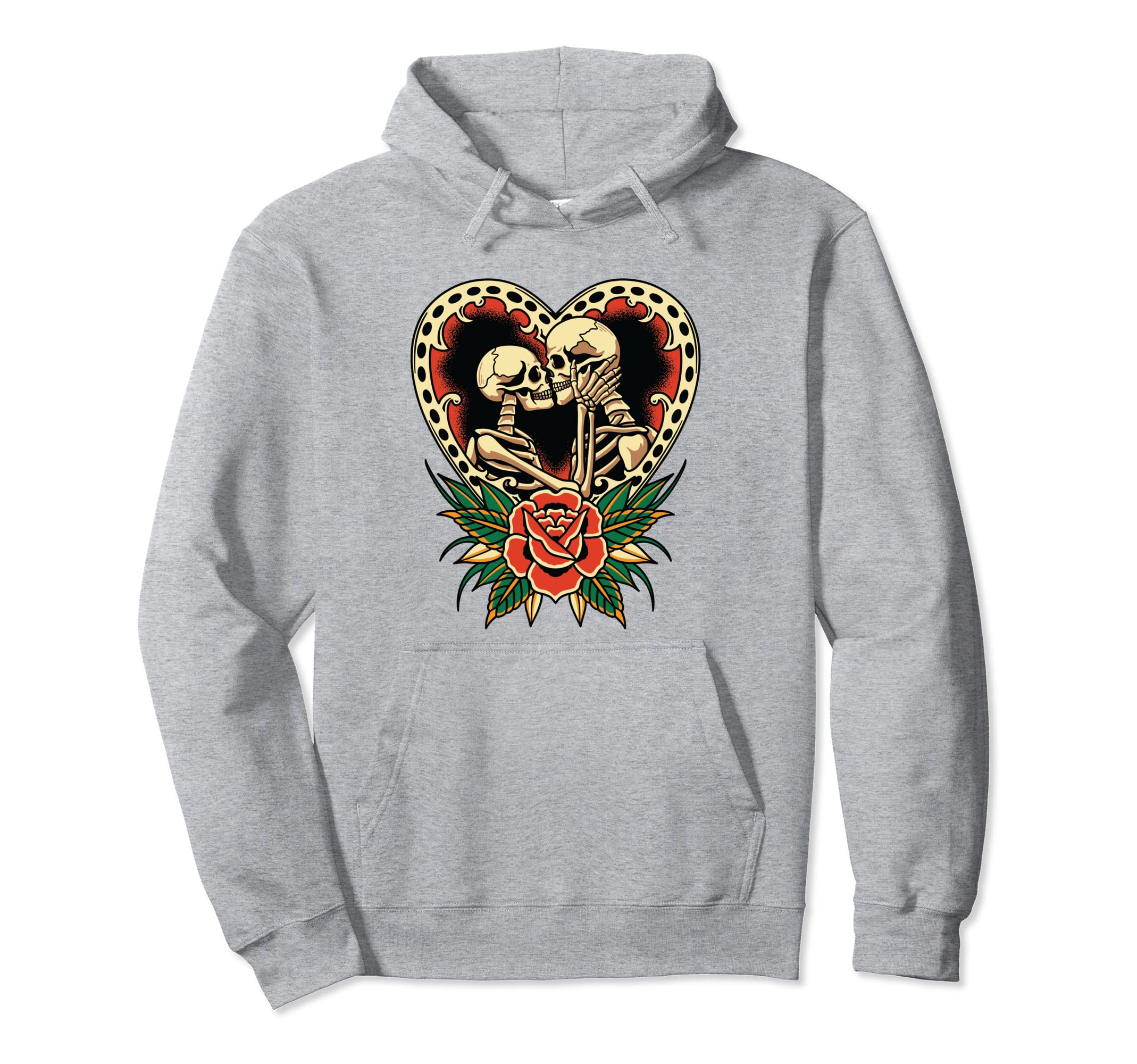 Lovers American Traditional Tattoo Hoodie - Aesthetic Graphic for Adults - T-Shirt, Sweatshirt, Hoodie