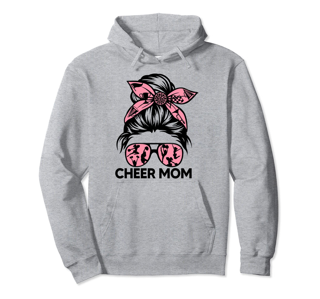 Mxjd Messy Bun Cheer Mom Cheerleader Hoodie - Aesthetic Graphic Unisex - T-Shirt, Sweatshirt, Hoodie