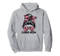 Mxjd Messy Bun Cheer Mom Cheerleader Hoodie - Aesthetic Graphic Unisex - T-Shirt, Sweatshirt, Hoodie