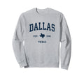 Dallas Texas Tx Athletic Navy Sweatshirt - Fun Novelty Design for Adults - T-Shirt, Sweatshirt, Hoodie