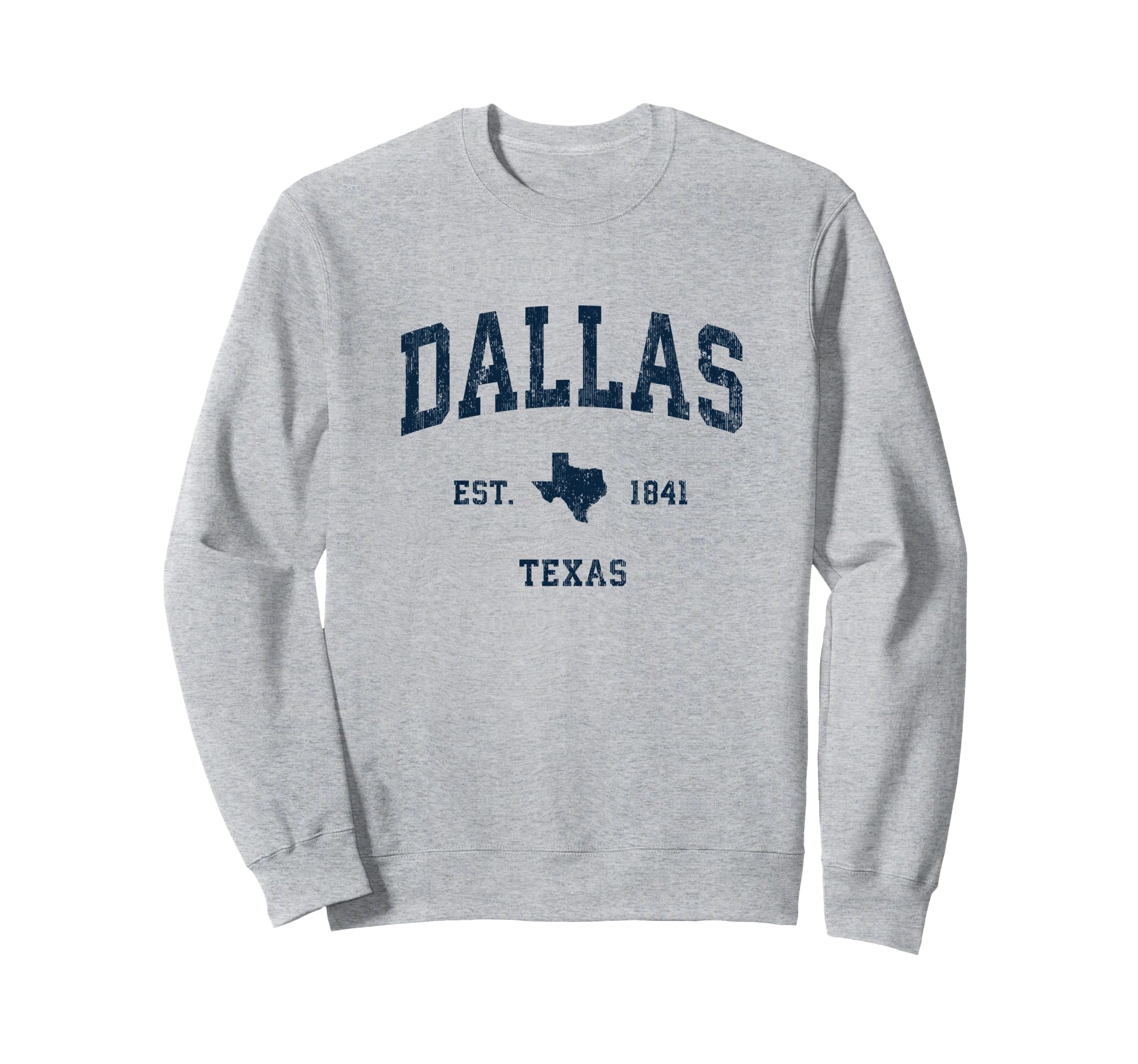 Dallas Texas Tx Athletic Navy Sweatshirt - Fun Novelty Design for Adults - T-Shirt, Sweatshirt, Hoodie