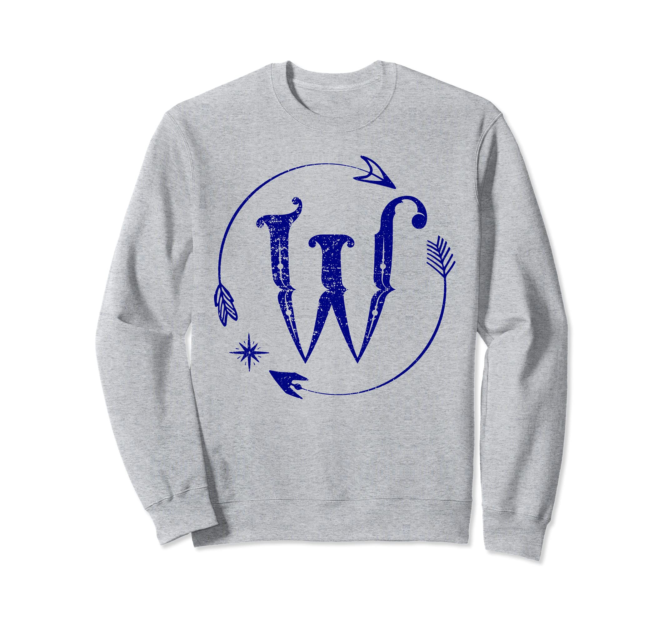 Initial W Monogram Boho Name Letter W Sweatshirt - Aesthetic Graphic Unisex - T-Shirt, Sweatshirt, Hoodie