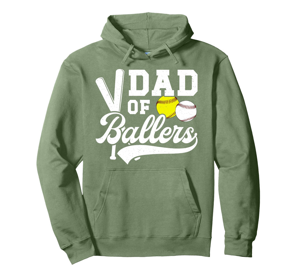 Dad Ballers Baseball Softball Dad Hoodie - Novelty Apparel Unisex - T-Shirt, Sweatshirt, Hoodie