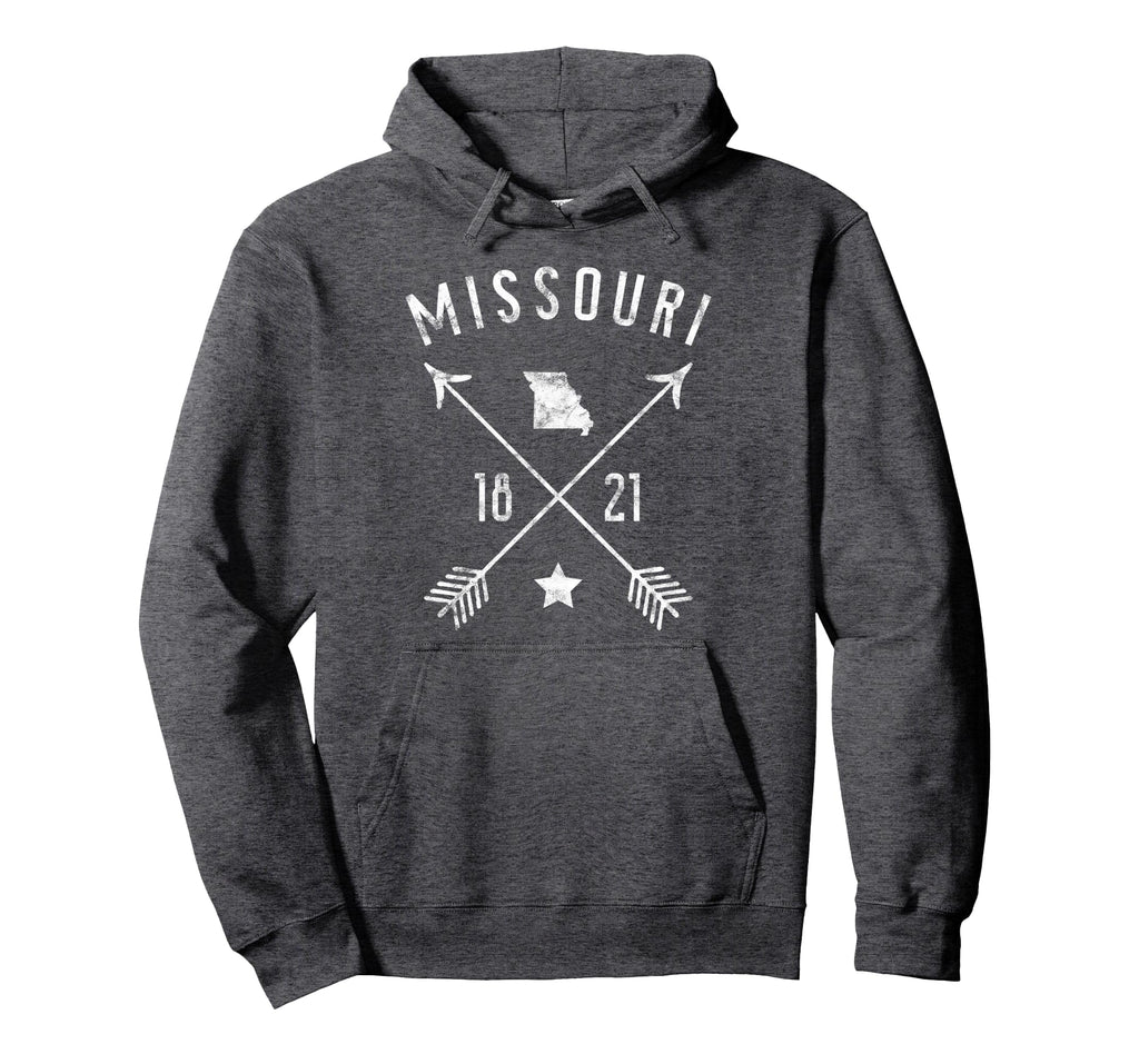 Missouri Home State Map Distressed Arrows Hoodie - Unique Graphic Unisex - T-Shirt, Sweatshirt, Hoodie