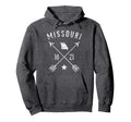 Missouri Home State Map Distressed Arrows Hoodie - Unique Graphic Unisex - T-Shirt, Sweatshirt, Hoodie