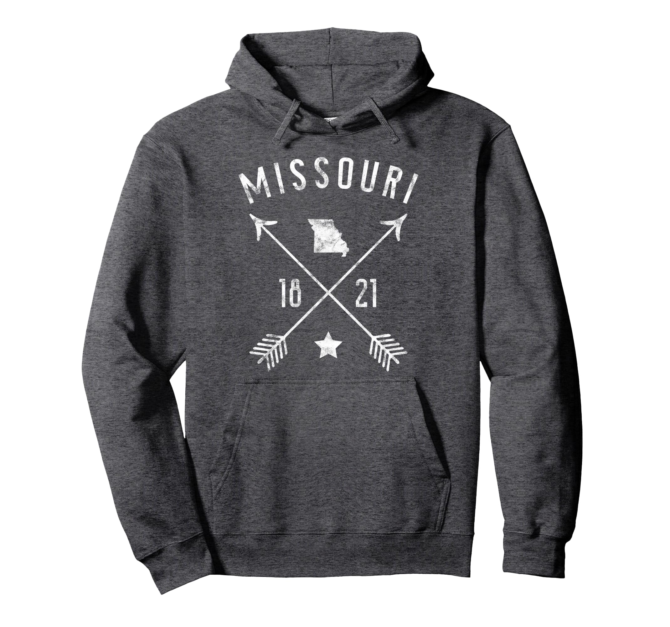 Missouri Home State Map Distressed Arrows Hoodie - Unique Graphic Unisex - T-Shirt, Sweatshirt, Hoodie