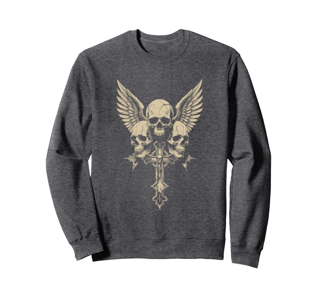 Skull Cross Y2K Goth Alt Grunge Sweatshirt - Custom Art Print Men Women - T-Shirt, Sweatshirt, Hoodie