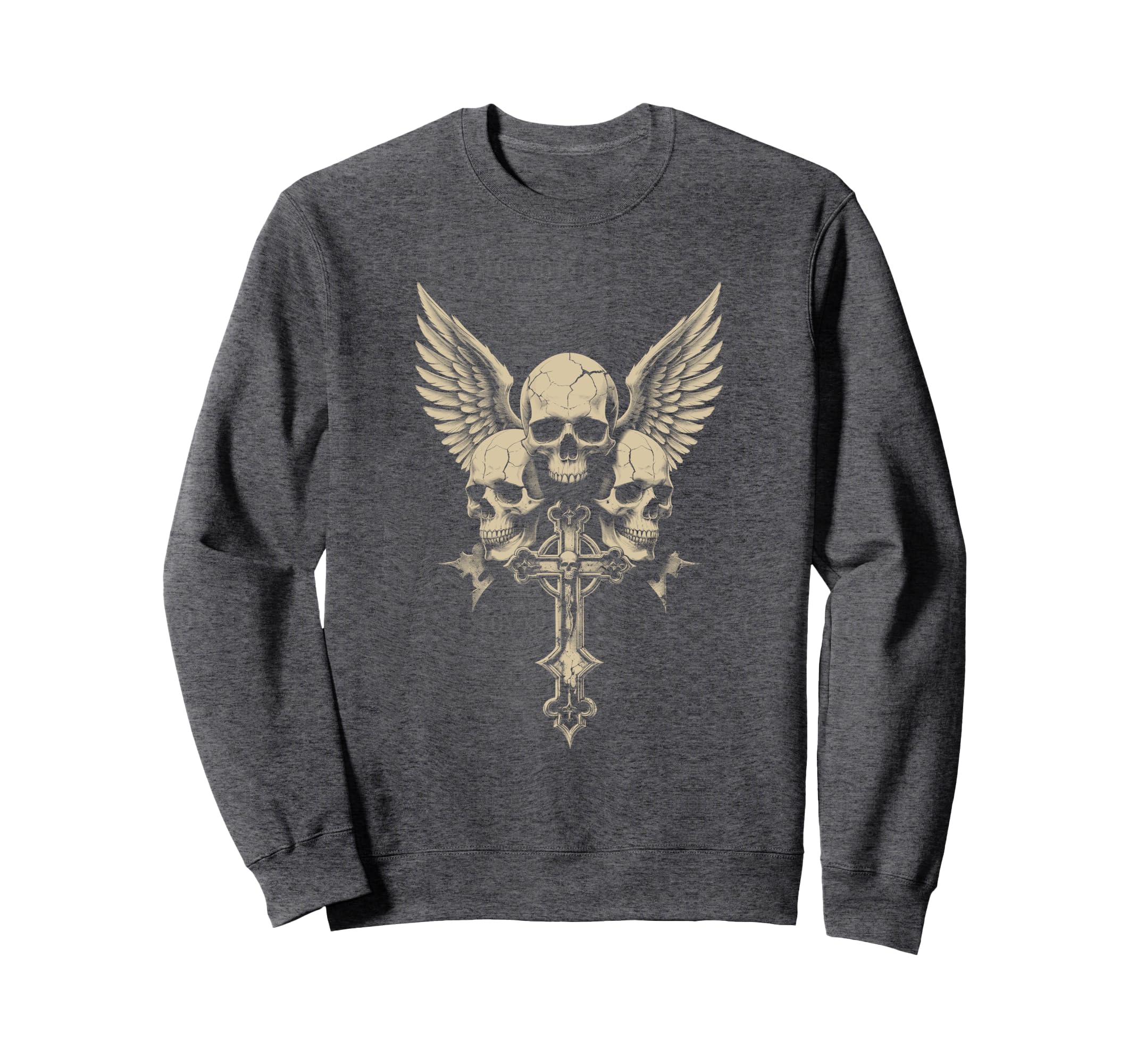 Skull Cross Y2K Goth Alt Grunge Sweatshirt - Custom Art Print Men Women - T-Shirt, Sweatshirt, Hoodie