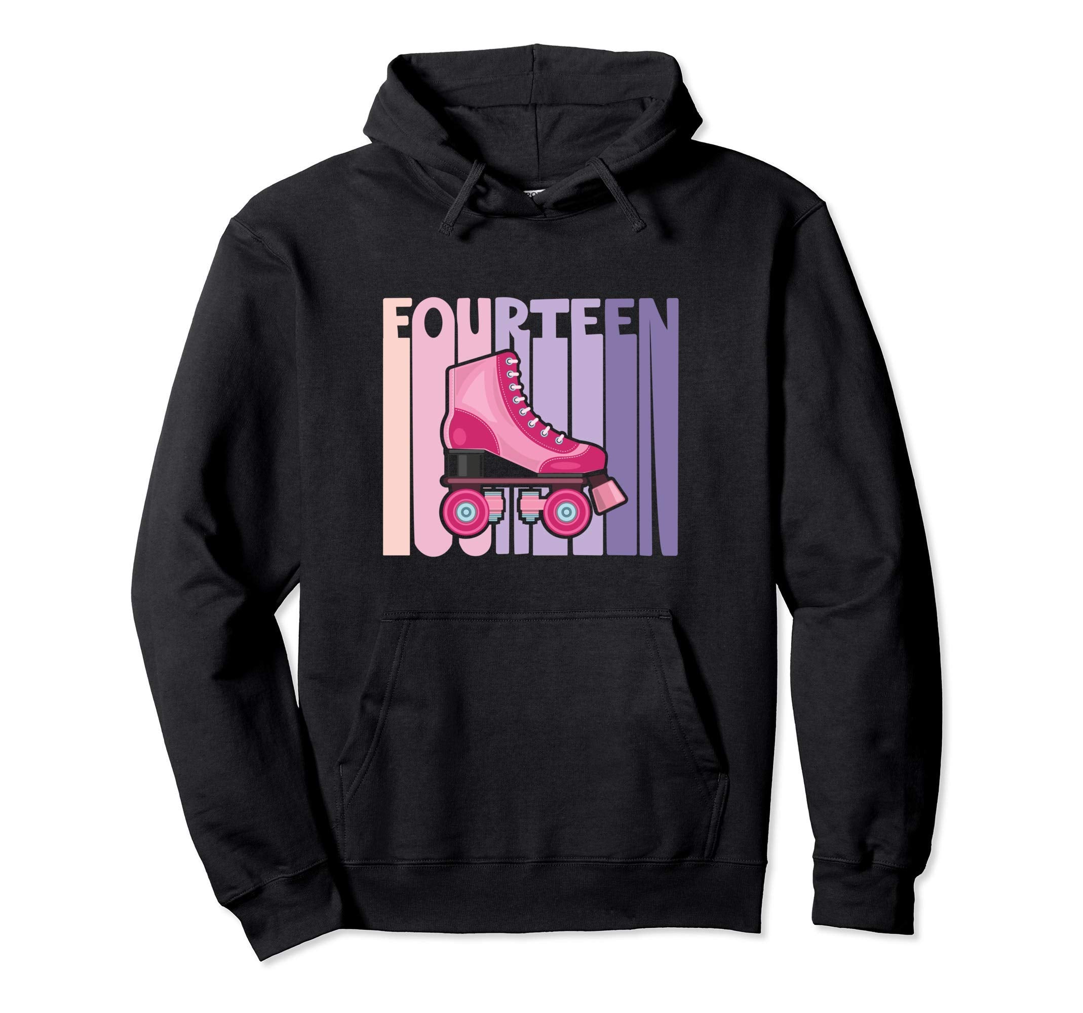 14 Year Old Roller Skating Birthday Hoodie - Casual Everyday Wear Unisex - T-Shirt, Sweatshirt, Hoodie