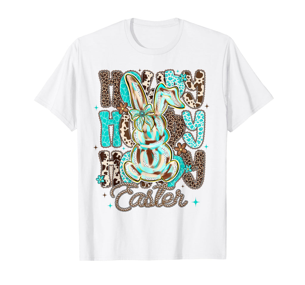 Cowhide Leopard Blue Turquoise Howdy T-Shirt - Streetwear Style Unisex - T-Shirt, Sweatshirt, Hoodie