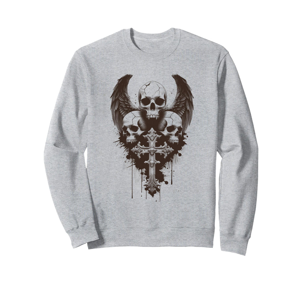 Skull Cross Y2K Goth Alt Grunge Gothic Sweatshirt - Graphic Print Unisex - T-Shirt, Sweatshirt, Hoodie