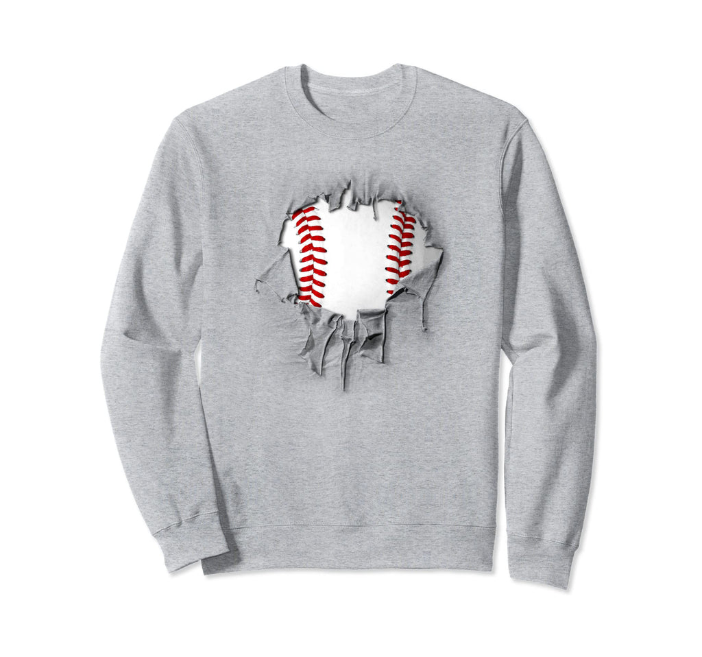 Shredded Ripped And Torn Baseball Sweatshirt - Streetwear Style Men Women - T-Shirt, Sweatshirt, Hoodie