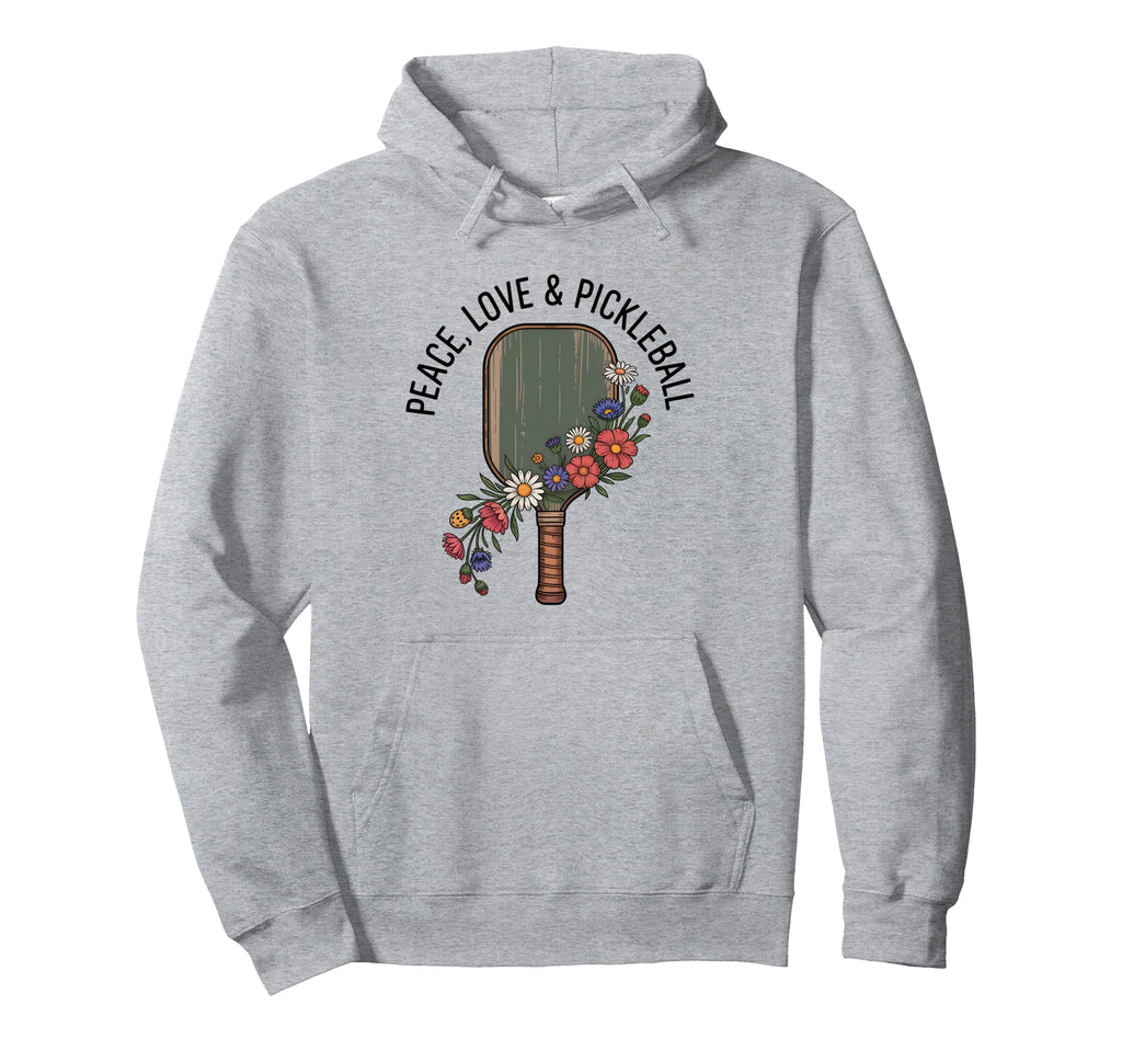 Peace Love Pickleball Boho Outfit Floral Hoodie - Graphic Print Men Women - T-Shirt, Sweatshirt, Hoodie