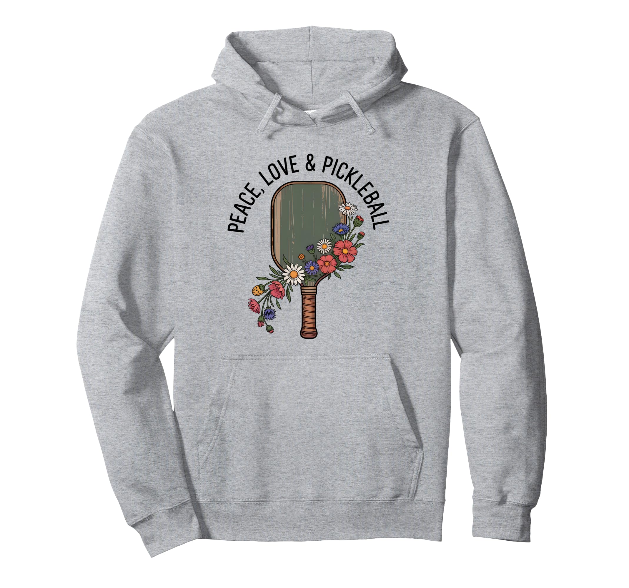 Peace Love Pickleball Boho Outfit Floral Hoodie - Graphic Print Men Women - T-Shirt, Sweatshirt, Hoodie