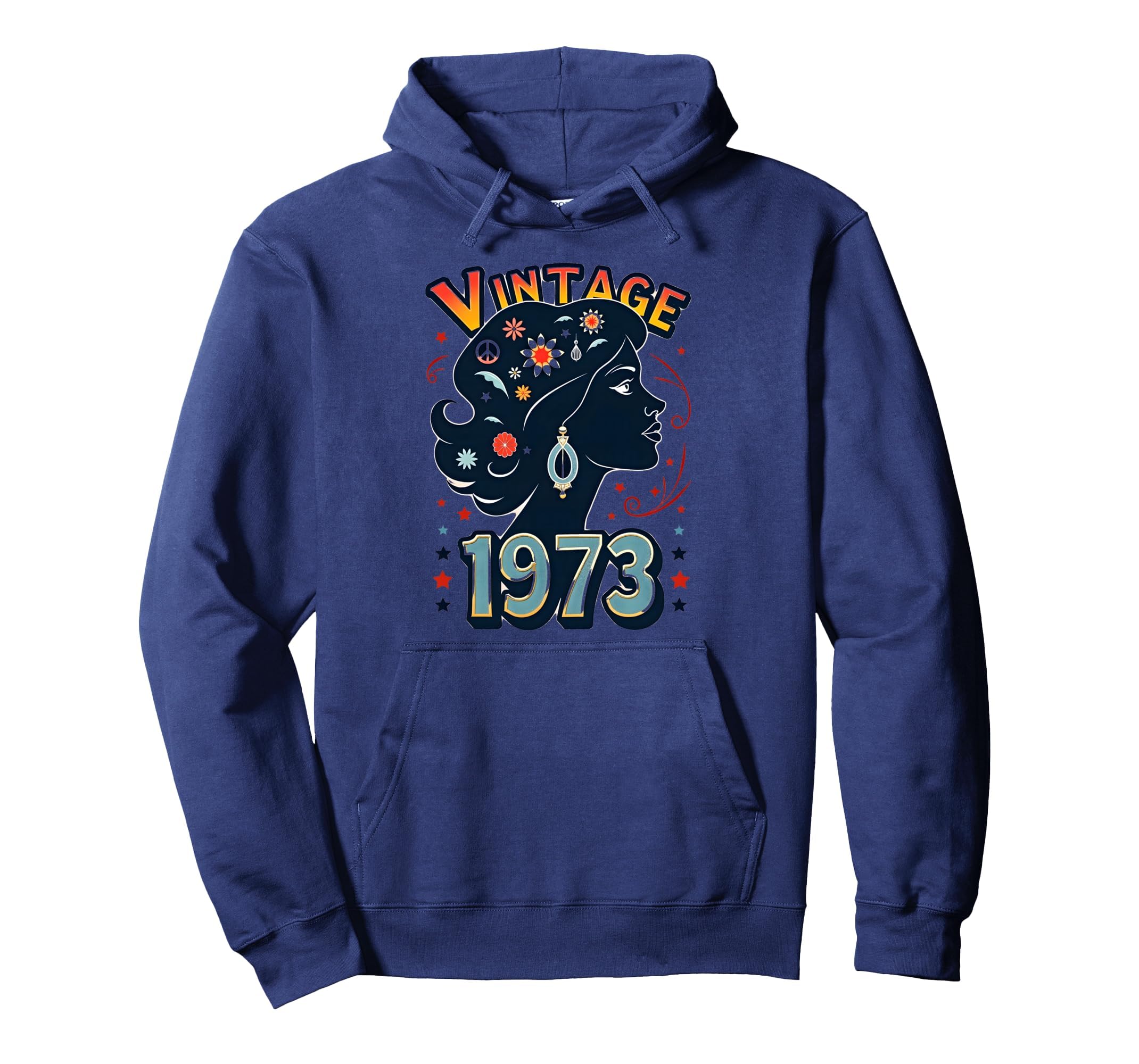 1973 Flower Power Peace Hippie Birthday Hoodie - Custom Art Print Men Women - T-Shirt, Sweatshirt, Hoodie