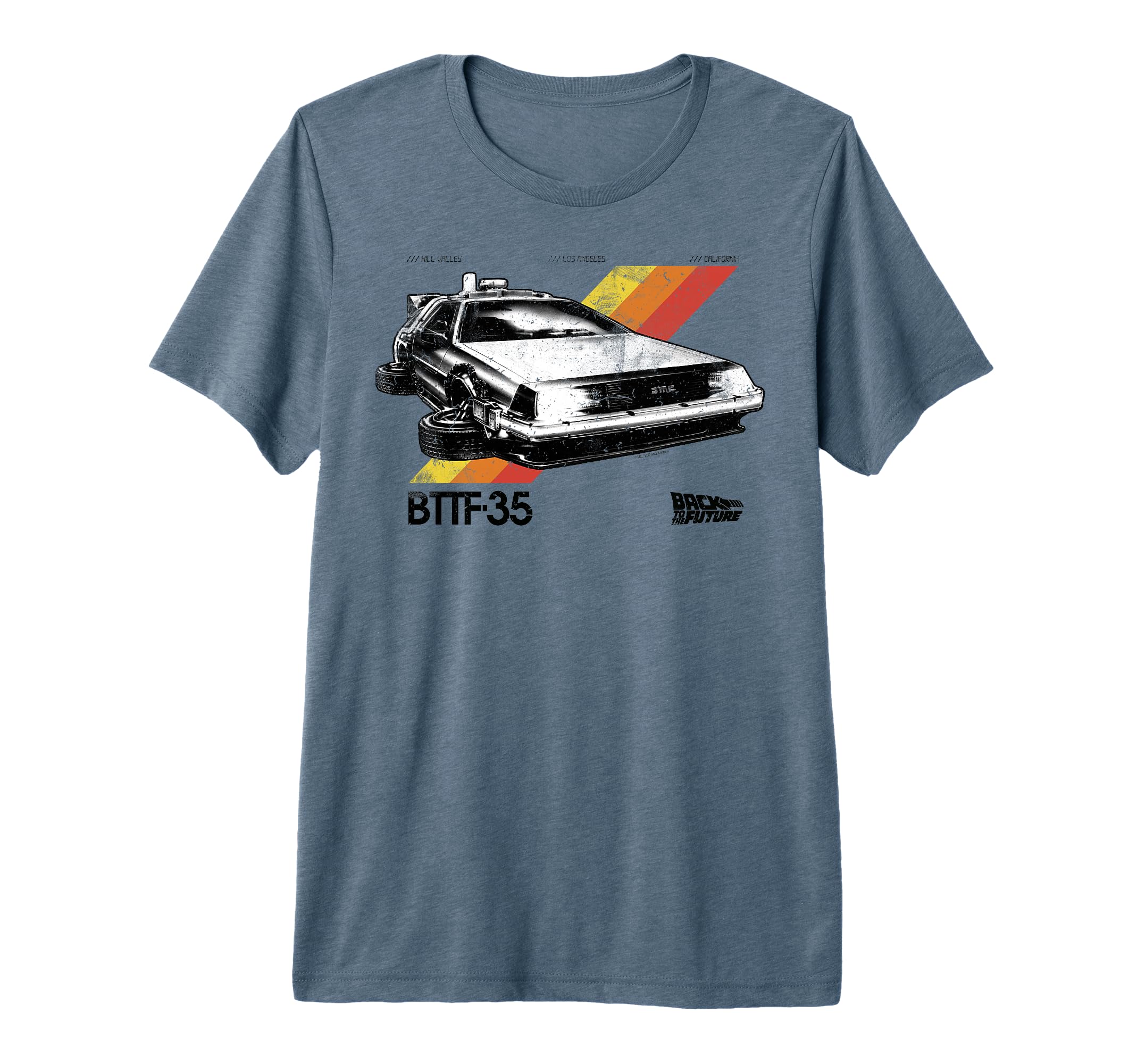 Back To Future 35Th Stripe Delorean Tri T-Shirt - Minimalist Print Unisex - T-Shirt, Sweatshirt, Hoodie