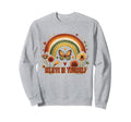 Boho Rainbow Butterfly Floral Sweatshirt - Unique Graphic for Adults - T-Shirt, Sweatshirt, Hoodie