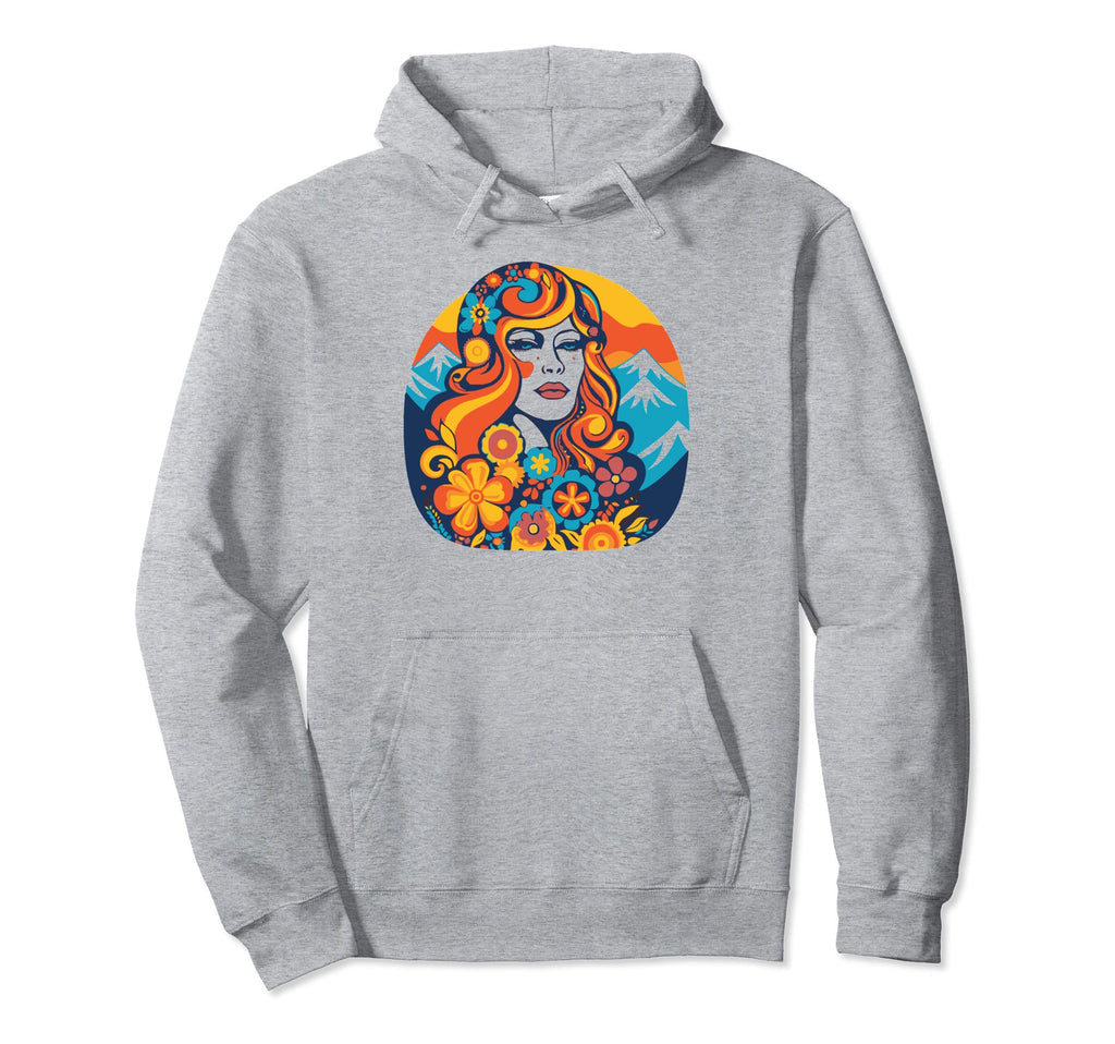 Groovy Mountain Mama Hippie 60S Hoodie - Novelty Apparel Unisex - T-Shirt, Sweatshirt, Hoodie