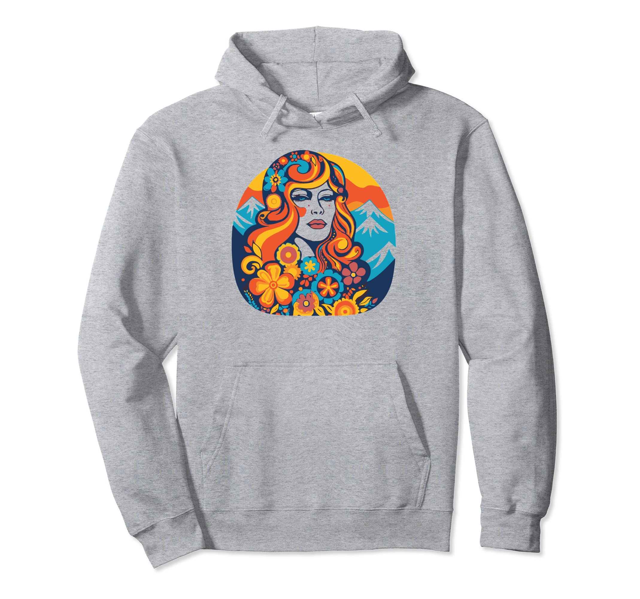 Groovy Mountain Mama Hippie 60S Hoodie - Novelty Apparel Unisex - T-Shirt, Sweatshirt, Hoodie