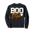 Boo Bitch Ghost Distressed Halloween Sweatshirt - Unique Graphic Unisex - T-Shirt, Sweatshirt, Hoodie