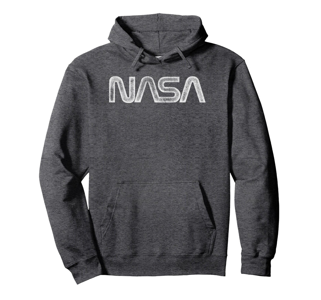 Nasa Distressed Nasa Worm Logo Hoodie - Casual Everyday Wear Men Women - T-Shirt, Sweatshirt, Hoodie