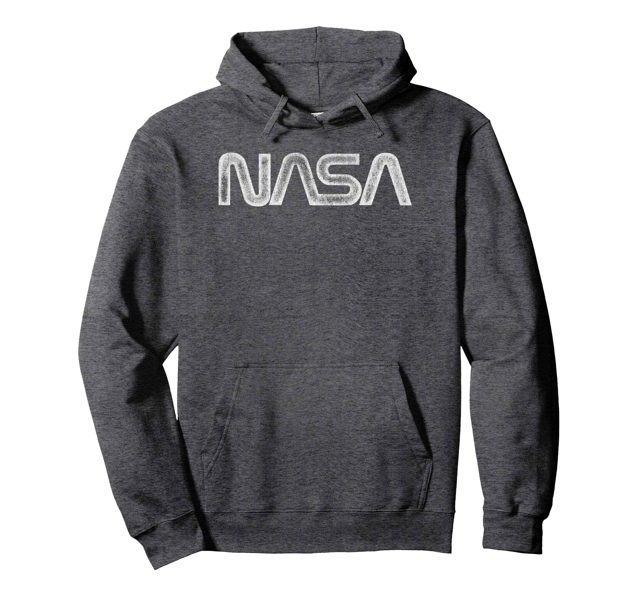 Nasa Distressed Nasa Worm Logo Hoodie - Casual Everyday Wear Men Women - T-Shirt, Sweatshirt, Hoodie