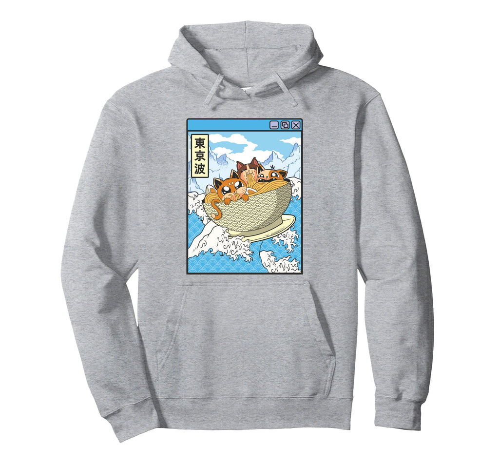 Surfing Cats Eating Ramen Bowl Japanese Hoodie - Graphic Print Men Women - T-Shirt, Sweatshirt, Hoodie