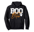 Boo Bitch Ghost Distressed Halloween Hoodie - Minimalist Print Men Women - T-Shirt, Sweatshirt, Hoodie