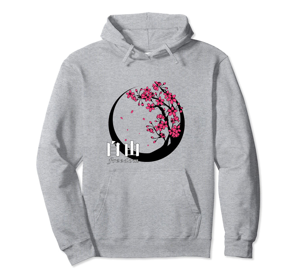 Vaporwave Japanese Sakura Cherry Hoodie - Casual Everyday Wear for Adults - T-Shirt, Sweatshirt, Hoodie