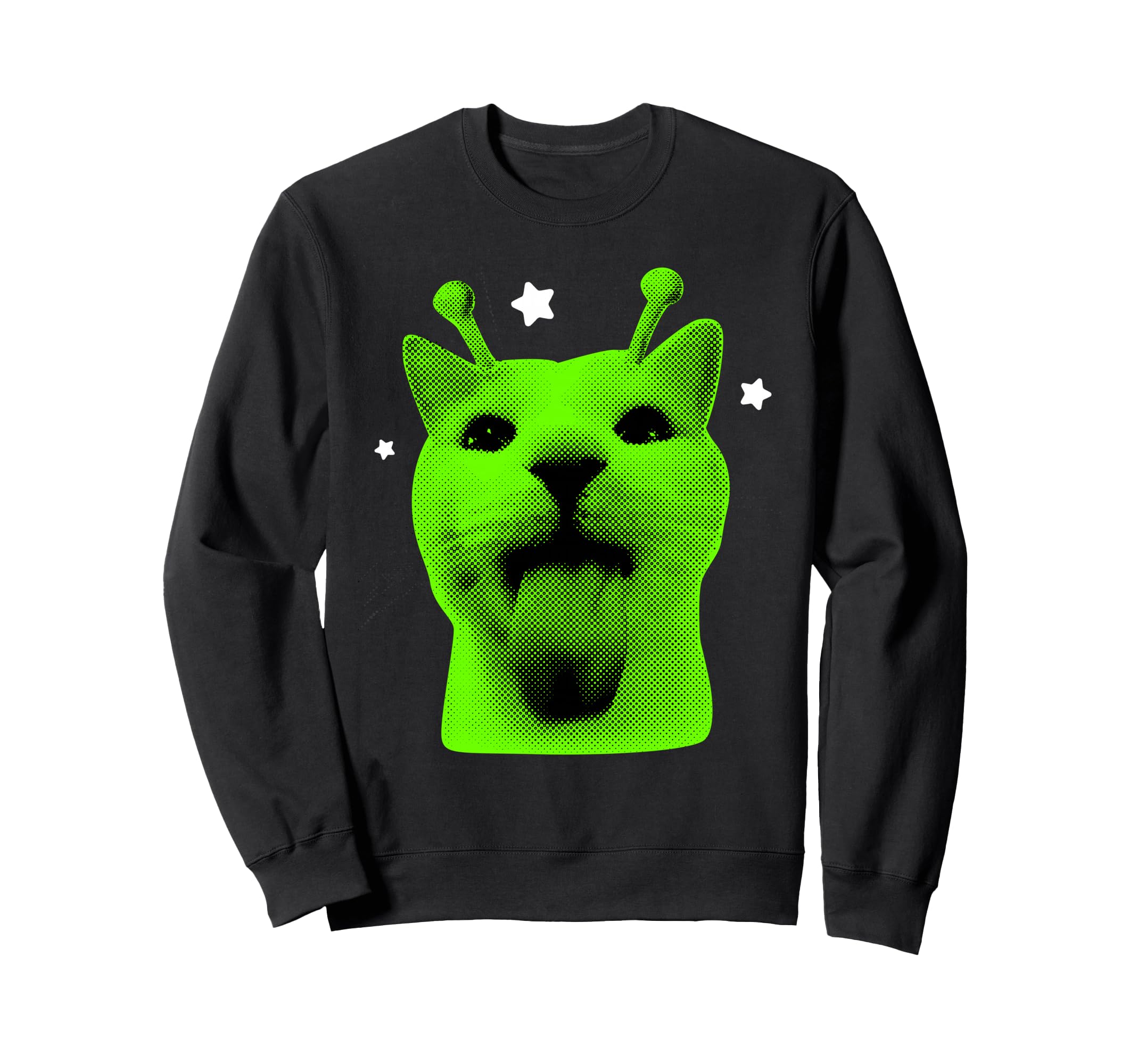 Y2K Alien Cat Meme Ufo Cats Sweatshirt - Fun Novelty Design for Adults - T-Shirt, Sweatshirt, Hoodie