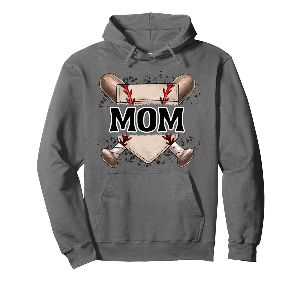 Baseball Mom Home Plate Game Day Mama Hoodie - Trendy Graphic Unisex - T-Shirt, Sweatshirt, Hoodie