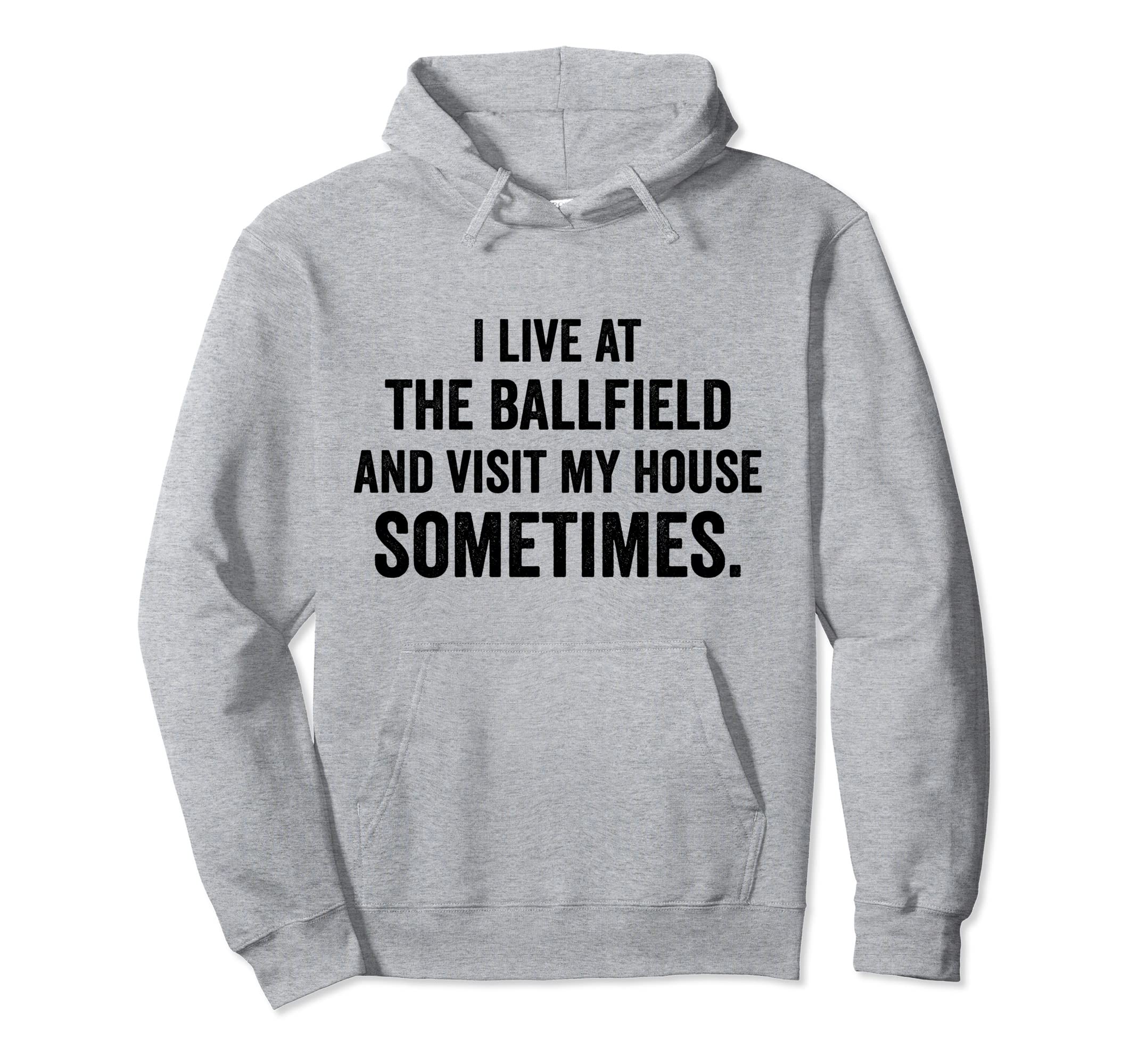 Live Ballfield Funny Baseball Hoodie - Minimalist Print for Adults - T-Shirt, Sweatshirt, Hoodie