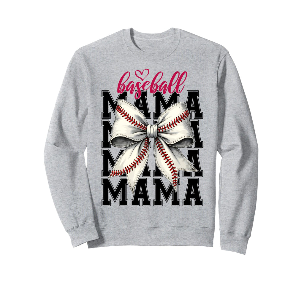 Baseball Mama Coquette Bow Game Day Sweatshirt - Aesthetic Graphic Unisex - T-Shirt, Sweatshirt, Hoodie
