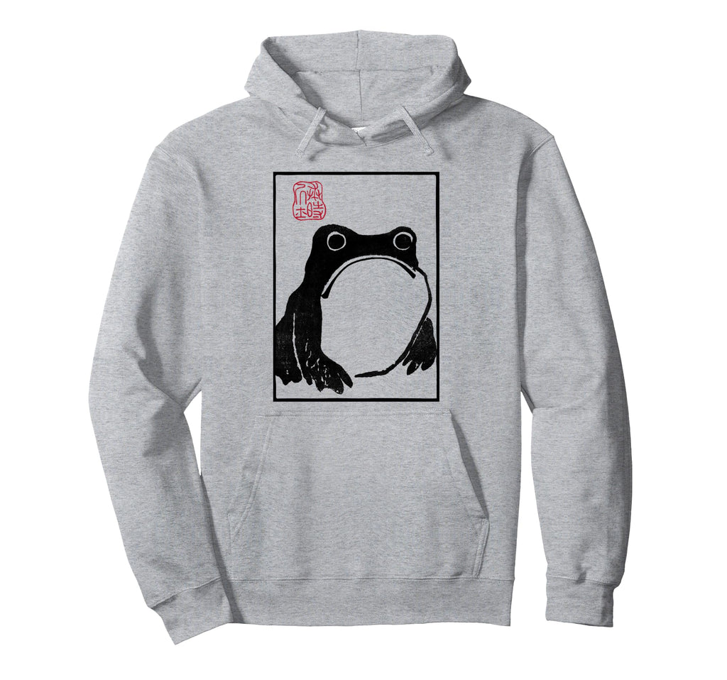 Grumpy Frog Unimpressed Toad Japanese Hoodie - Minimalist Print Men Women - T-Shirt, Sweatshirt, Hoodie