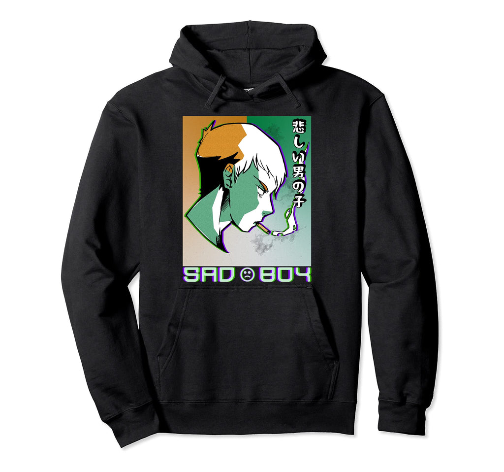 Japanese Vaporwave Sad Anime Aesthetic Hoodie - Novelty Apparel for Adults - T-Shirt, Sweatshirt, Hoodie