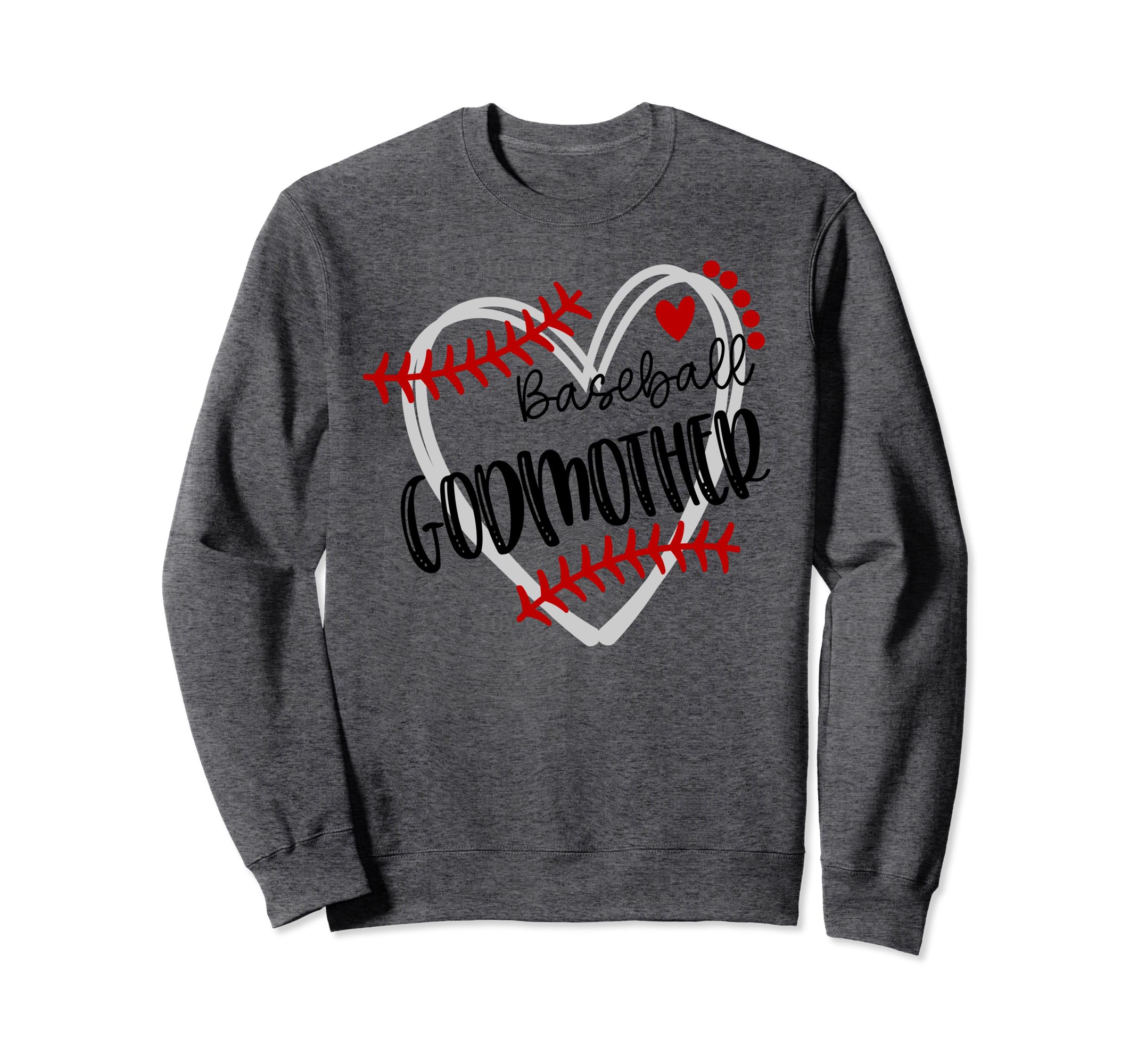 Personalized Baseball Heart Godmother Sweatshirt - Graphic Print Unisex - T-Shirt, Sweatshirt, Hoodie