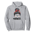Momlife Messy Bun Baseball Mom Bandana Hoodie - Unique Graphic Men Women - T-Shirt, Sweatshirt, Hoodie