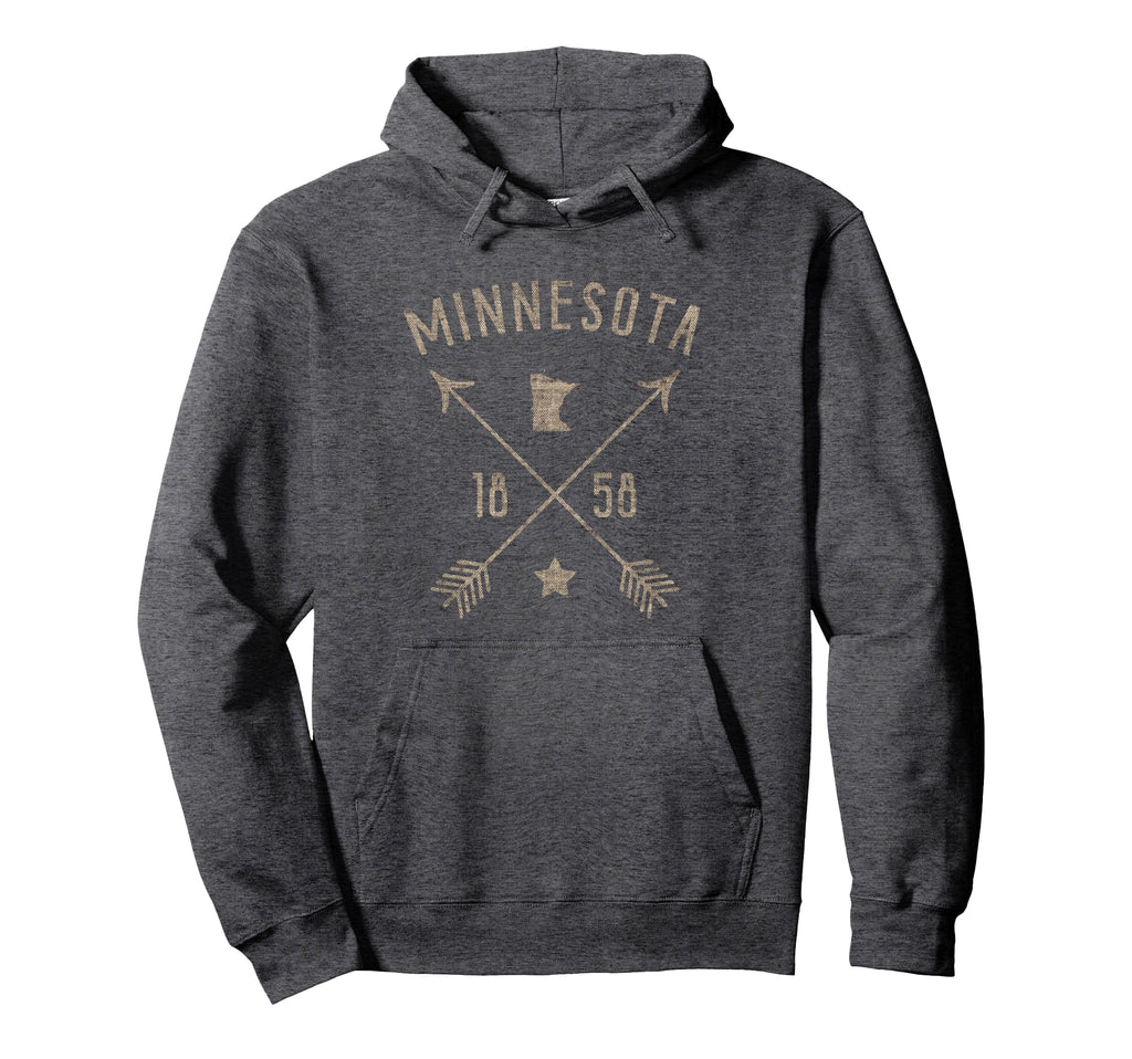Minnesota Distressed State Outline Hoodie - Aesthetic Graphic for Adults - T-Shirt, Sweatshirt, Hoodie