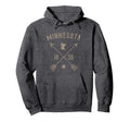 Minnesota Distressed State Outline Hoodie - Aesthetic Graphic for Adults - T-Shirt, Sweatshirt, Hoodie