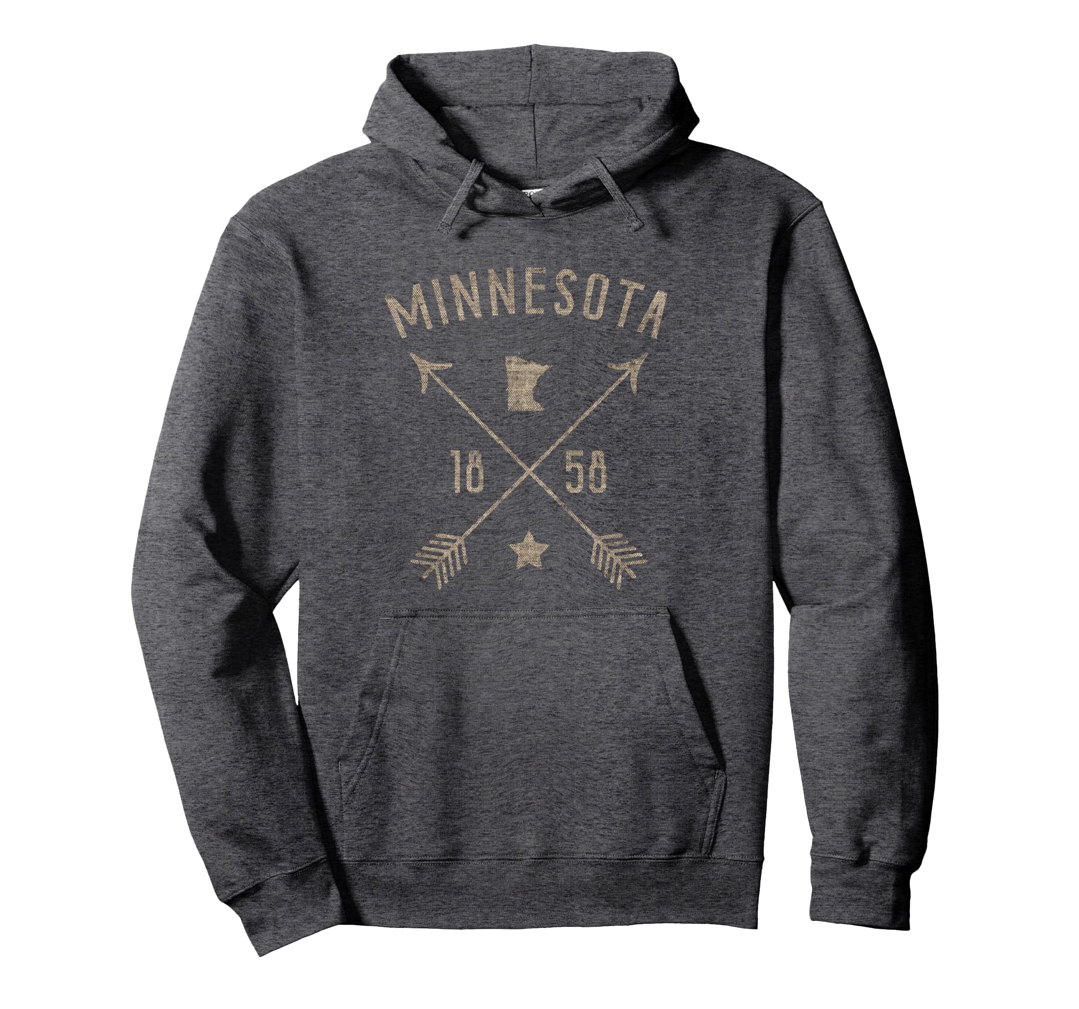 Minnesota Distressed State Outline Hoodie - Aesthetic Graphic for Adults - T-Shirt, Sweatshirt, Hoodie
