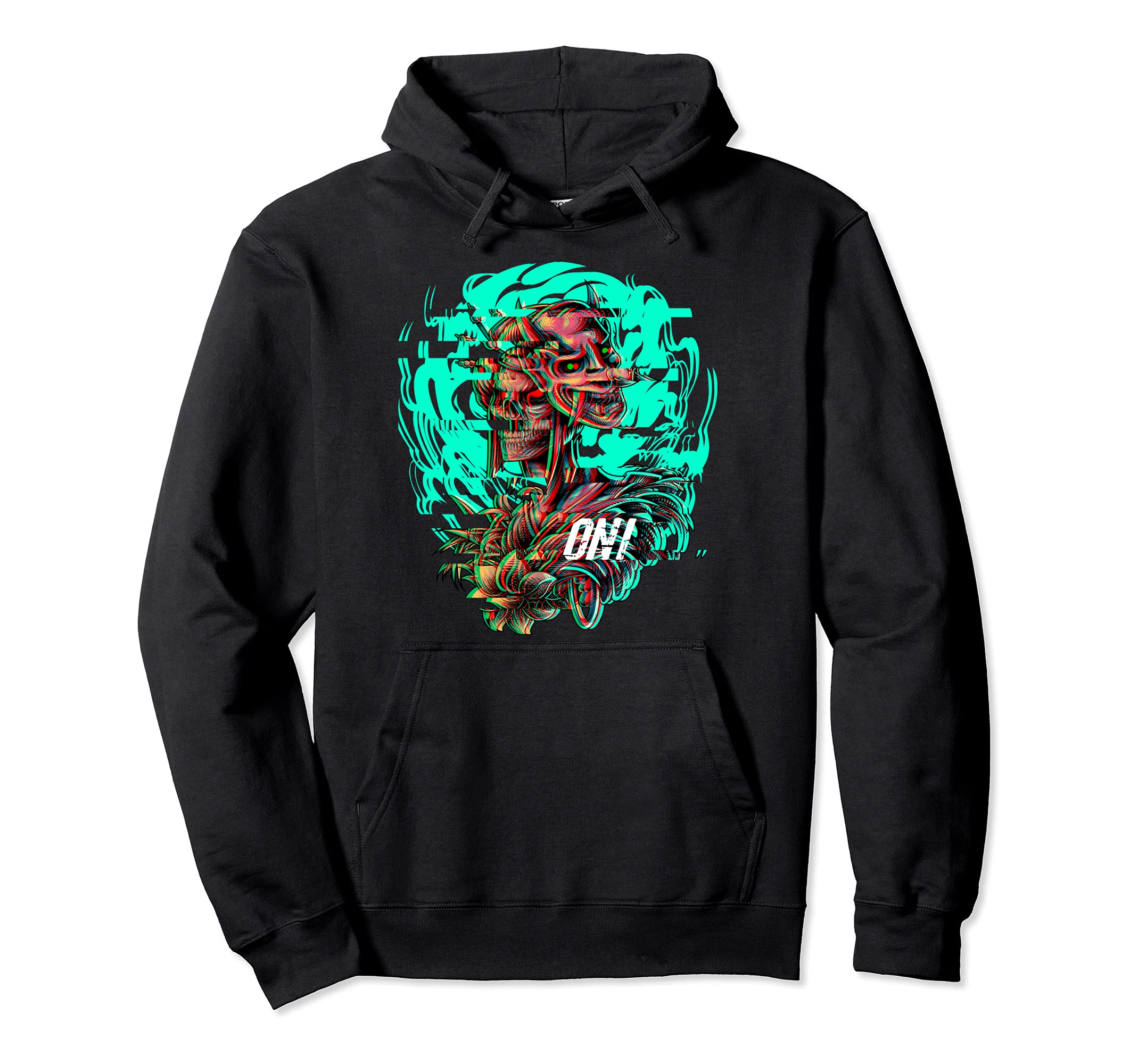 Japanese Anime Oni Mask Kitsune Hoodie - Custom Art Print Men Women - T-Shirt, Sweatshirt, Hoodie
