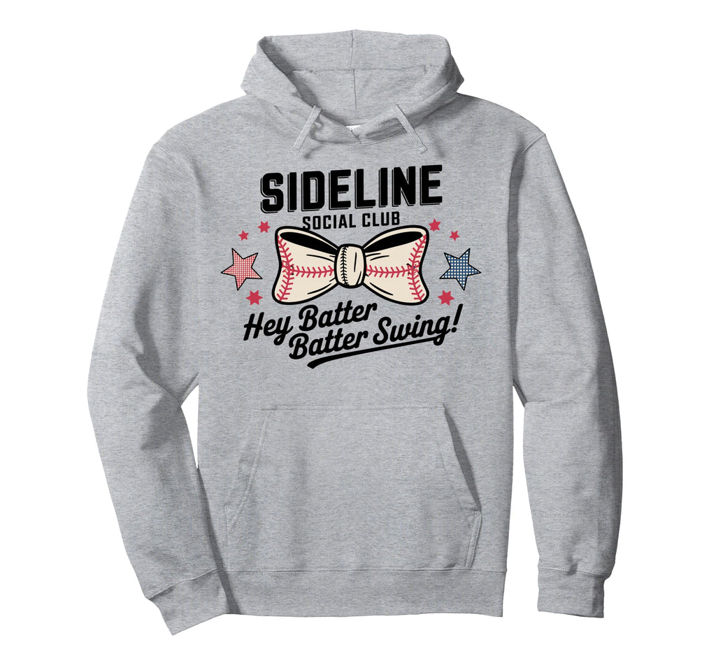 Funny Baseball Sideline Social Club Hoodie - Fun Novelty Design Men Women - T-Shirt, Sweatshirt, Hoodie